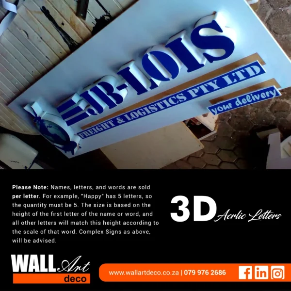 12 (2) 3D Acrylic Signs