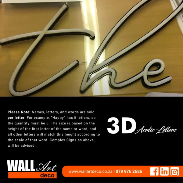 13 (3) 3D Acrylic Letters