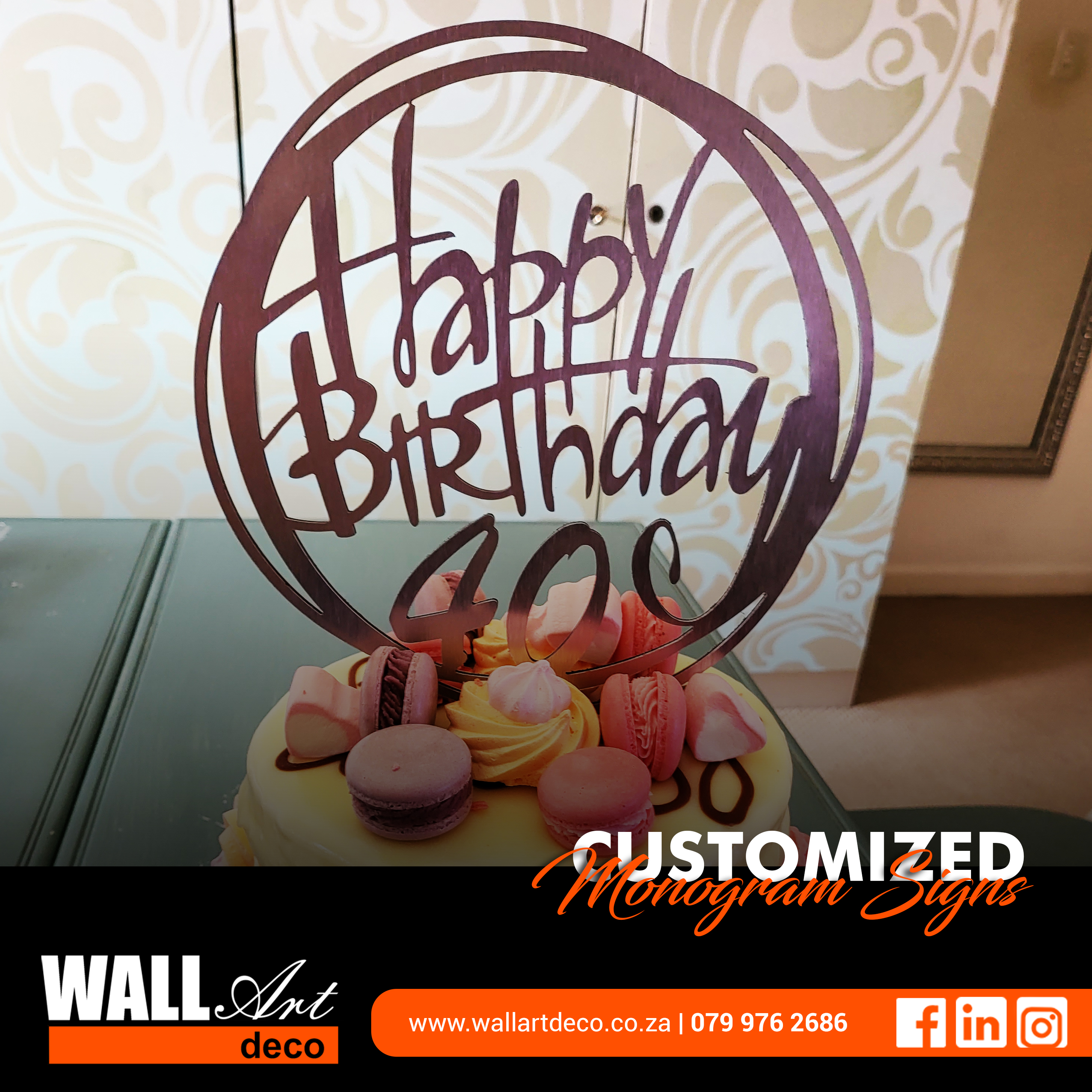 Monogram Personalised Birthday Cake Cutout