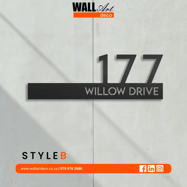 Willow Drive 2 Style B Line art Address