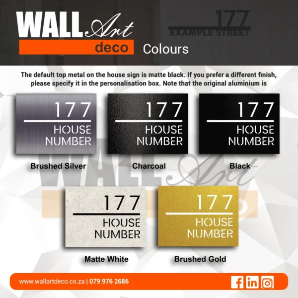 House Number Cut Out Colour Example