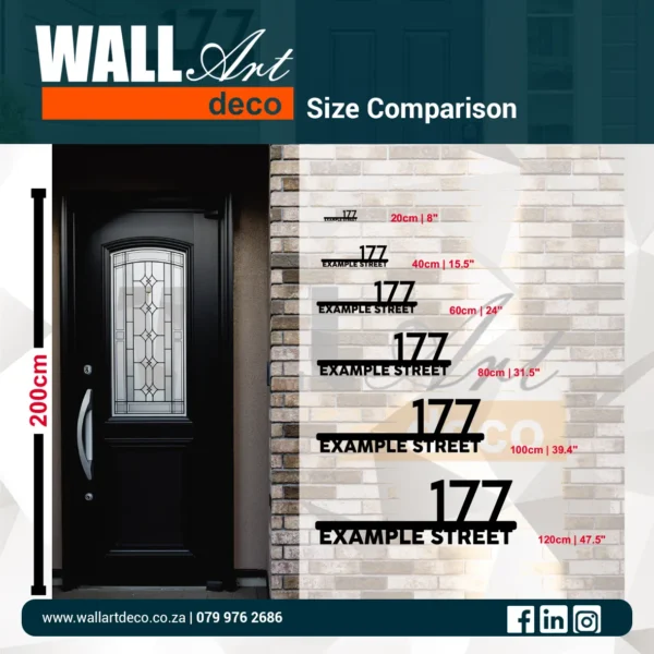 size comparison 6 Line Art Metal Signs Size Comparison
